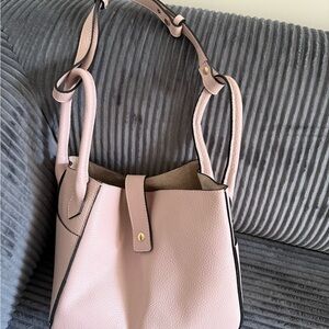 Elegant Pink Leather Tote Bag